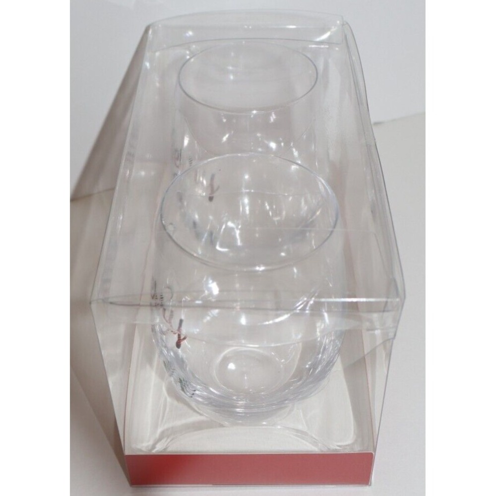 NEW VERA BRADLEY Christmas Holiday Wine Glasses Stemless Set Merry & Bright - Picture 3 of 7